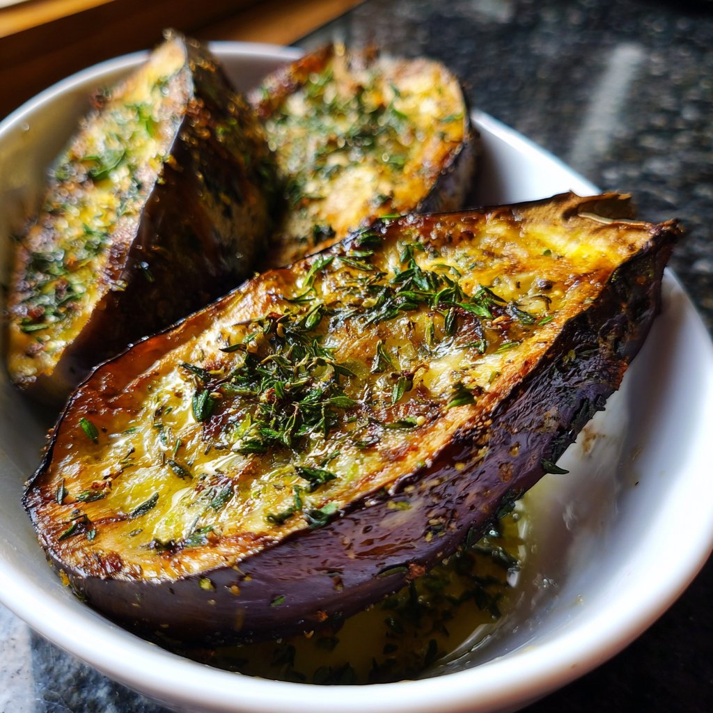 Auberginen aus dem Ofen mit Zitronenthymian