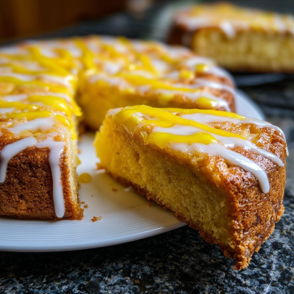 Käsekuchen mit Zitronenguss