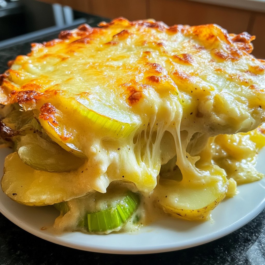 Kartoffelauflauf mit Lauch