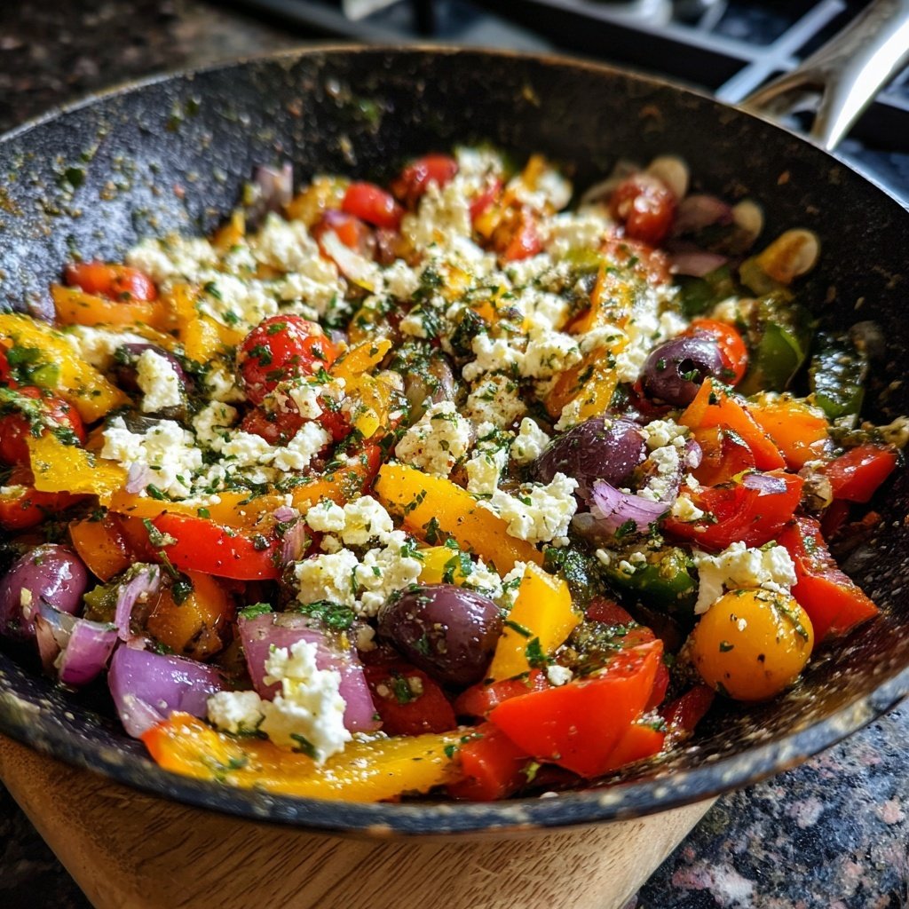 Gesund & Leicht Mediterrane Gemüsepfanne mit Feta