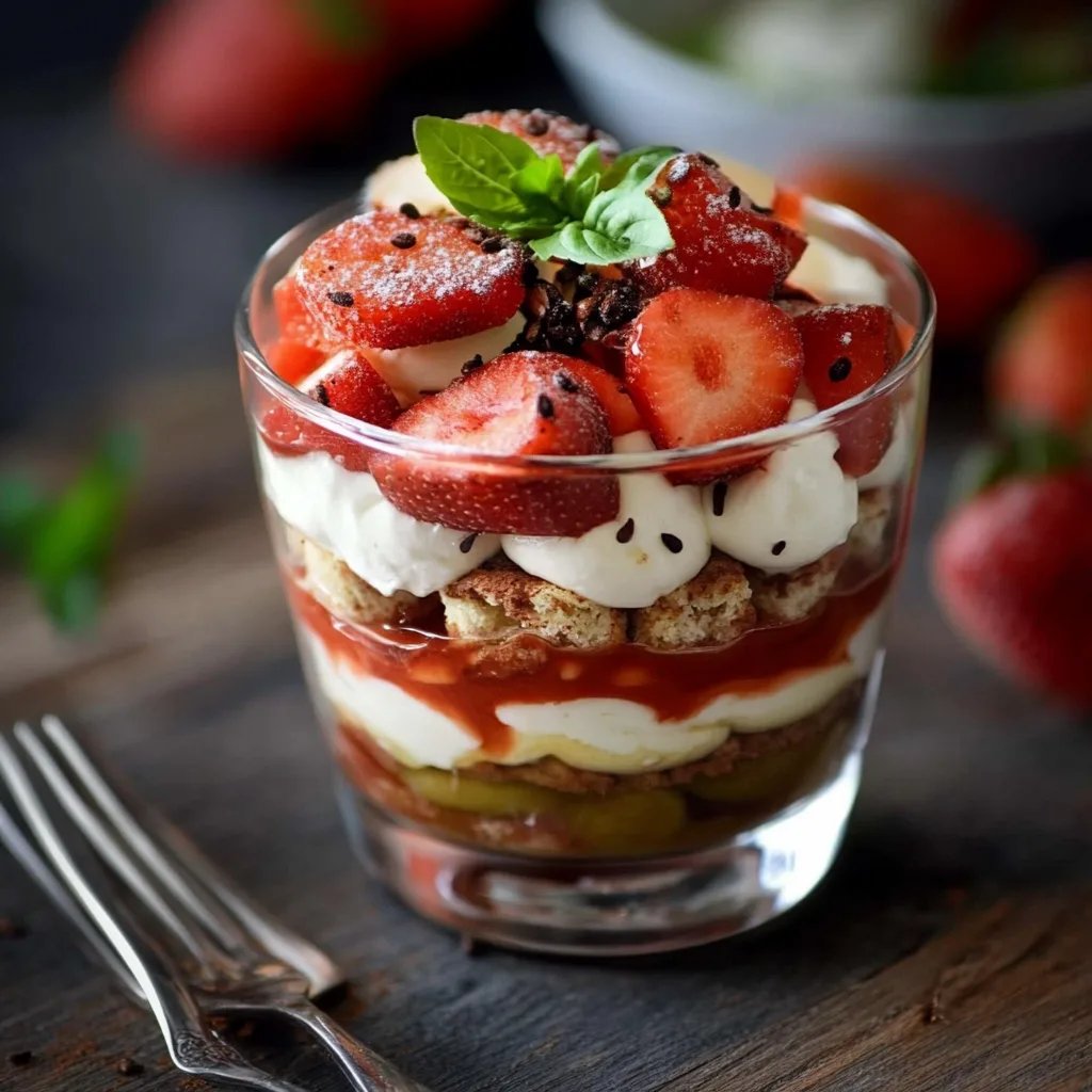Tomaten-Mozzarella-Tiramisu im Glas