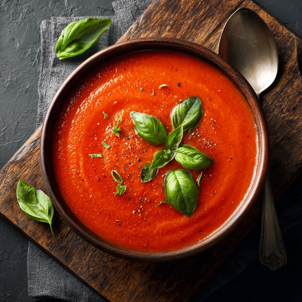 Tomatensuppe mit Basilikum