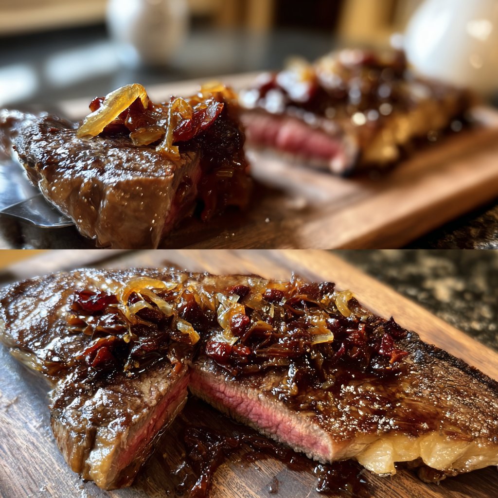 Steak mit Balsamico-Zwiebeln