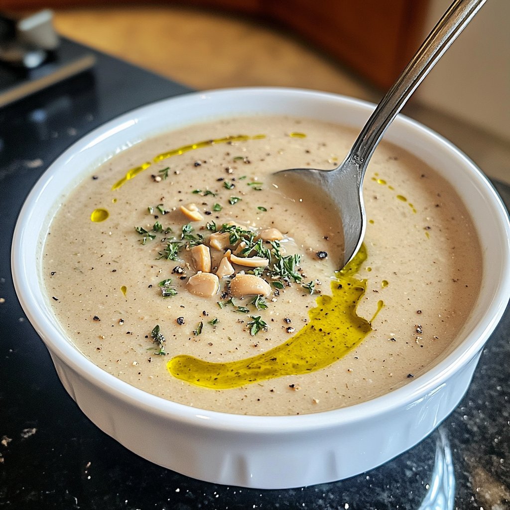 Vegane Blumenkohlsuppe mit Gewürzen